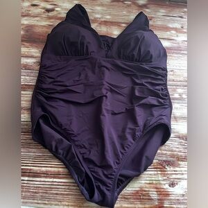 Land’s End  Plus Size One-Piece Swim Suit - Deep Plum 22W
